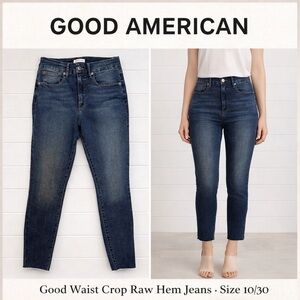 Good American Good Waist Crop Raw Hem Skinny Jeans High Rise Size 10/30